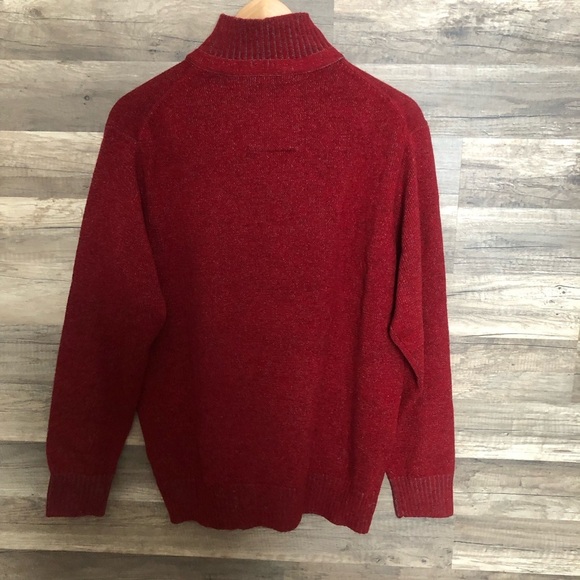 Wolsey Men's Wool Mottled Red Quarterzip Sweater Medium - Picture 6 of 12